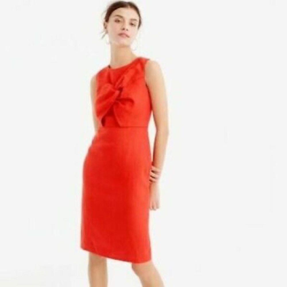 J Crew orange linen dress, size 6P